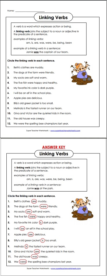 verb worksheets action verbs linking verbs verb tenses