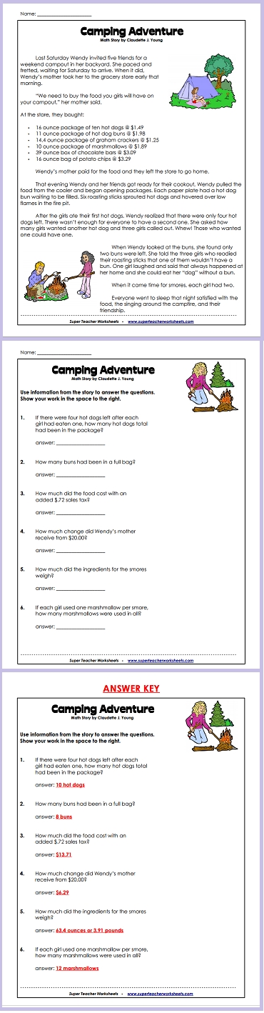 Math Story - Camping