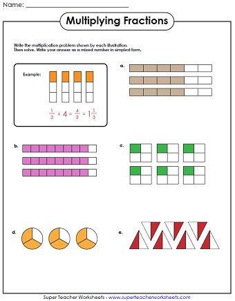 multiplying fractions worksheets