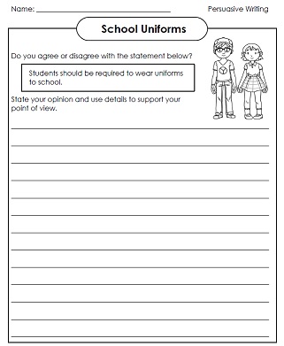 persuasive writing prompts and worksheets