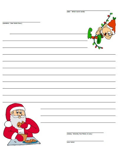 santa letter paper