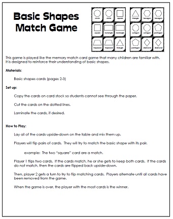 Printable Matching Game