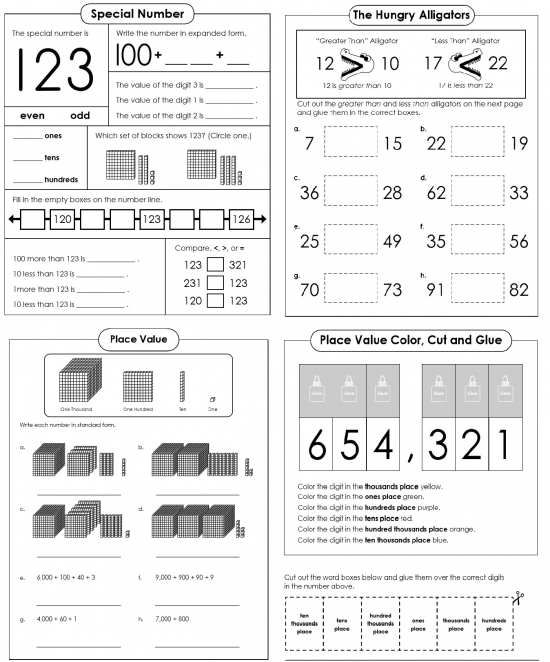 2nd Grade Place Value Chart Printable