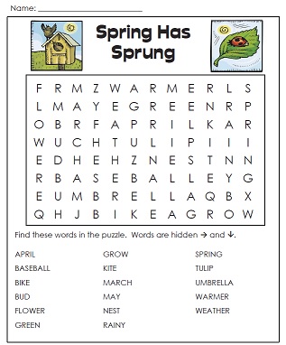 Spring Word Search