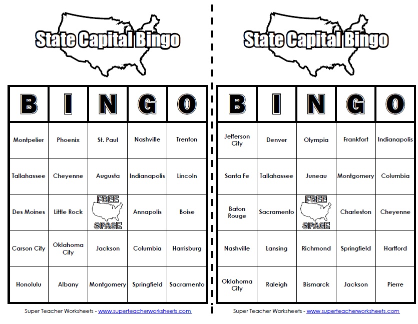 50 States Worksheets