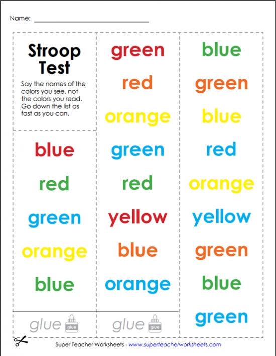 Stroop Effect Chart