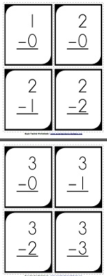 Subtraction Flash Cards