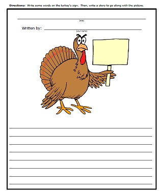 A Printable Thanksgiving Writing Story Picture
