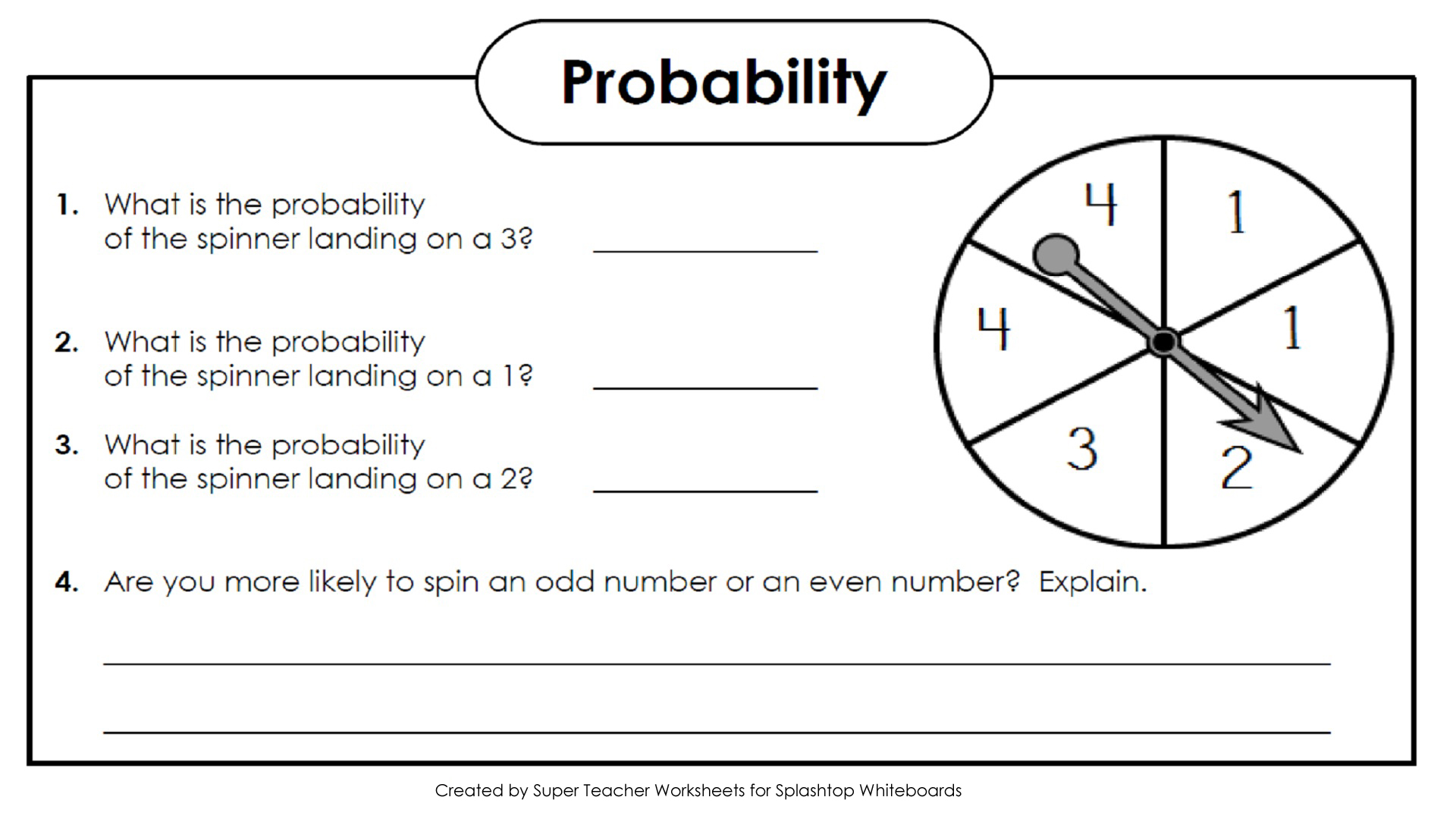 Simple Probability Worksheet Pdf