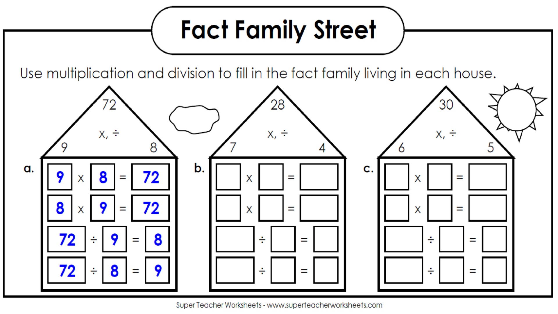  Fact Families Multiplication And Division Search Results Calendar 2015