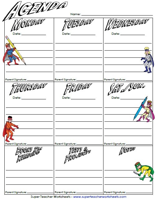 Daily Homework Tracker: Homework Organizer Elementary, Middle and