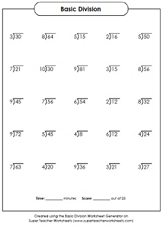 Division homework sheets