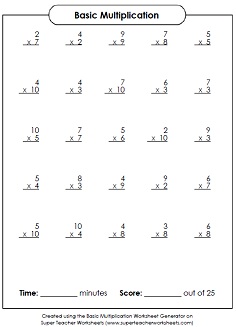 Basic Math Worksheet Generators