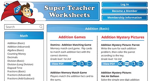 Worksheets for teachers