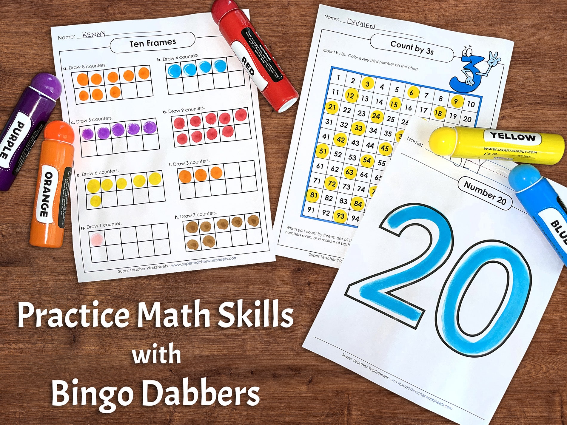 Bingo Dabber Math Practice