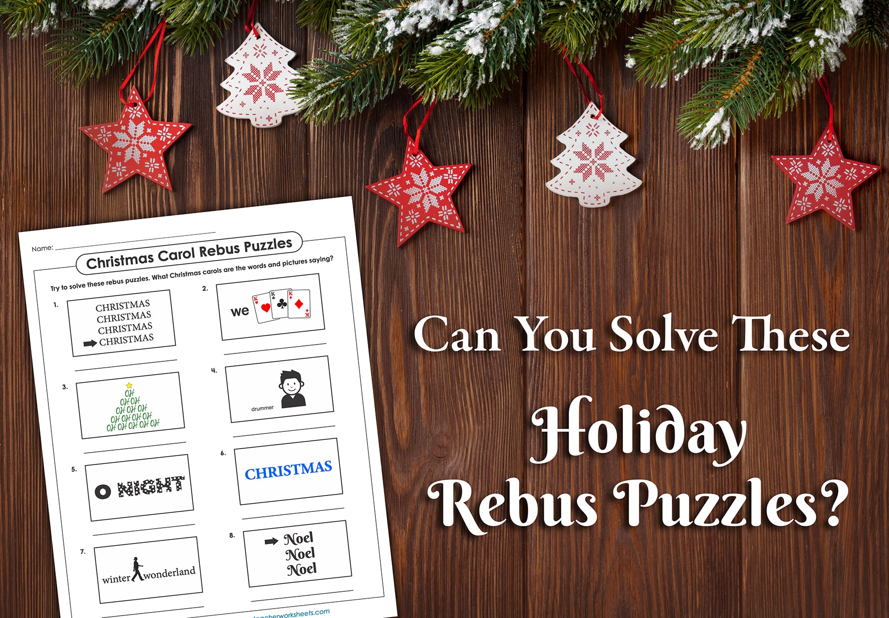 Christmas Carol Brain Teaser Puzzles