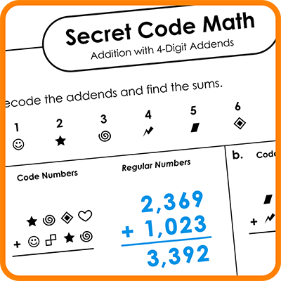 Try Secret Code Math Activities 