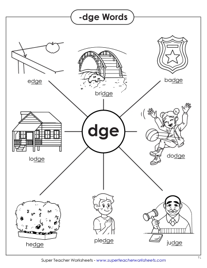 Anchor Chart - -dge Words Anchor Chart Anchor Chart - -dge Words Anchor Chart