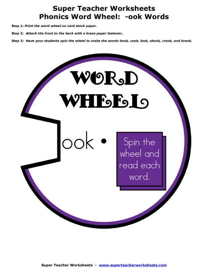 Flashcards and Word Wheels - -ook Word Wheel Flashcards and Word Wheels - -ook Word Wheel