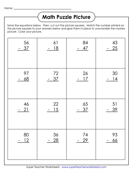 100 Days Math - 100 Days - Subtraction (Borrowing)