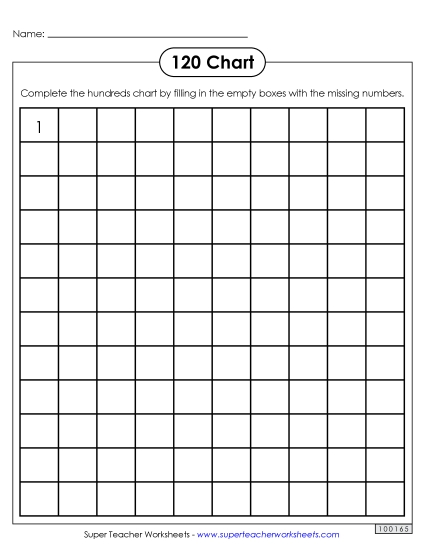 120 Charts (1-120) - 120 Chart (Blank)