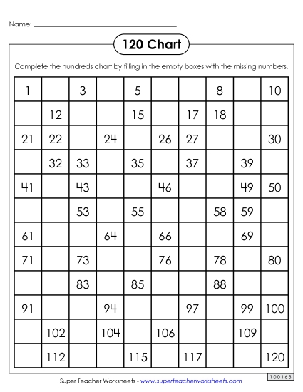 120 Charts (1-120) - 120 Chart (Partly Filled In) 120 Charts (1-120) - 120 Chart (Partly Filled In)