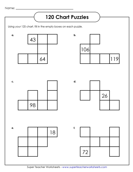 120 Chart Puzzles - 120 Chart Puzzle 2 (Intermediate) 