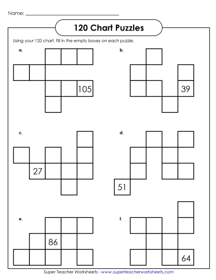 120 Chart Puzzles - 120 Chart Puzzle 3 (Intermediate) 