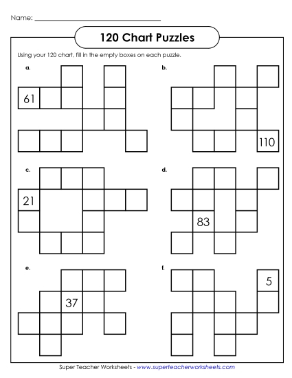 120 Chart Puzzles - 120 Chart Puzzle 4 (Advanced) 