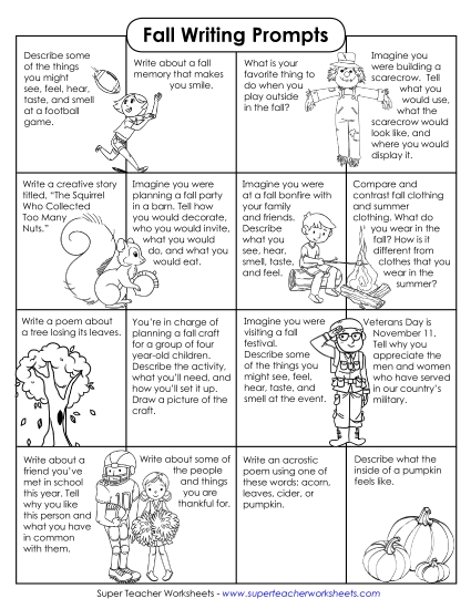 Writing - 16 Fall Writing Prompts