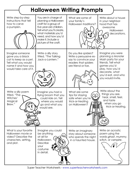 Halloween Writing Worksheets - 16 Halloween Writing Prompts Halloween Writing Worksheets - 16 Halloween Writing Prompts