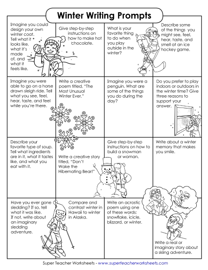 Winter Writing - 16 Winter Writing Prompts Winter Writing - 16 Winter Writing Prompts