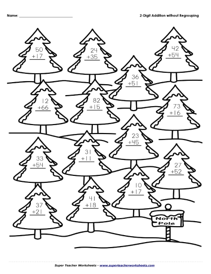 Christmas Addition - 2-Digit Addition Christmas Trees (No Regrouping) Christmas Addition - 2-Digit Addition Christmas Trees (No Regrouping)