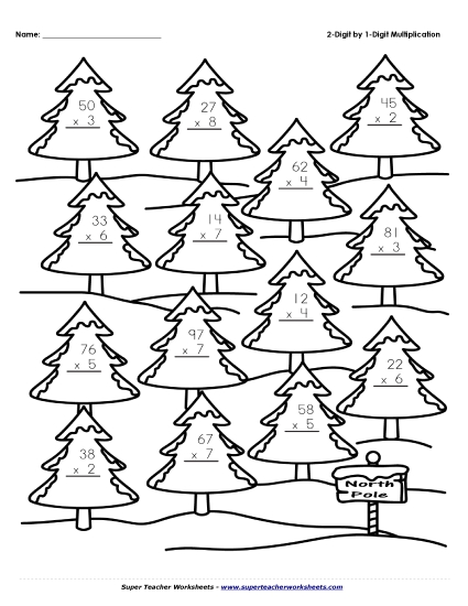 Christmas Multiplication Worksheets - 2-Digit Multiplication Christmas Trees Christmas Multiplication Worksheets - 2-Digit Multiplication Christmas Trees