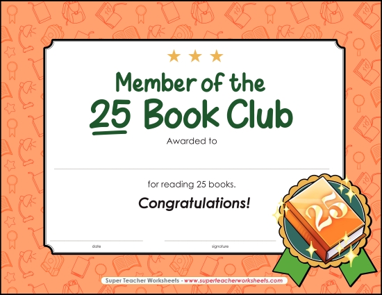 Reading & Writing Awards - 25 Book Award Reading & Writing Awards - 25 Book Award