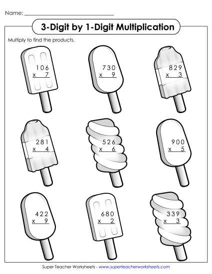 Summer Multiplication - 3 - Digit Summer Multiplication Summer Multiplication - 3 - Digit Summer Multiplication