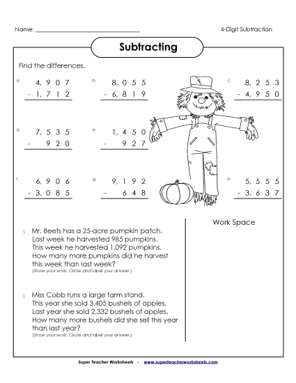 Subtraction - 4-Digit Subtraction