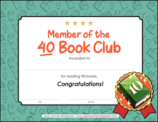 Reading & Writing Awards - 40 Book Award Reading & Writing Awards - 40 Book Award