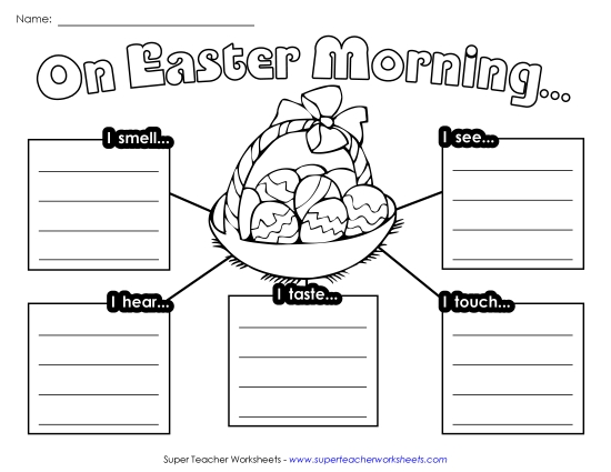 Graphic Organizer - 5 Senses: Easter Morning