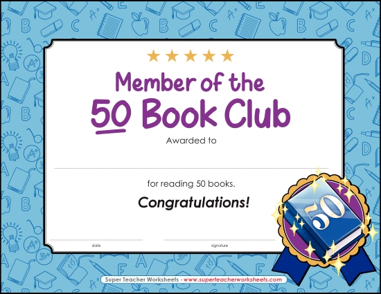 Reading & Writing Awards - 50 Book Award Reading & Writing Awards - 50 Book Award