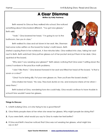 Read & Discuss Stories - A Clear Dilemma Read & Discuss Stories - A Clear Dilemma