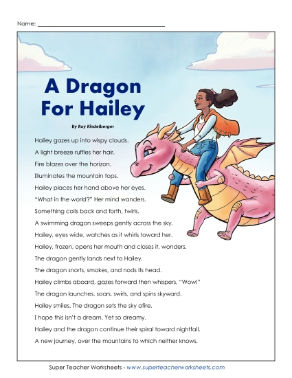 4th Grade Poems - A Dragon for Hailey 4th Grade Poems - A Dragon for Hailey