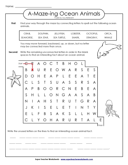 A-Maze-ing Puzzle: Sea Animals A-Maze-ing Puzzle: Sea Animals