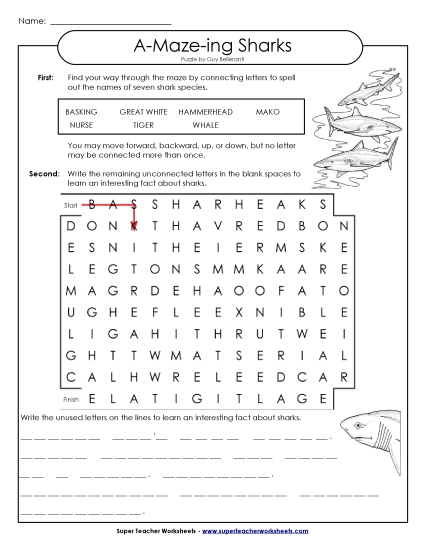 A-Maze-ing Puzzle: Sharks A-Maze-ing Puzzle: Sharks