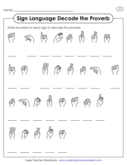 Decode the Proverbs - A Picture Is Worth a Thousand Words (Printable PDF Worksheet)