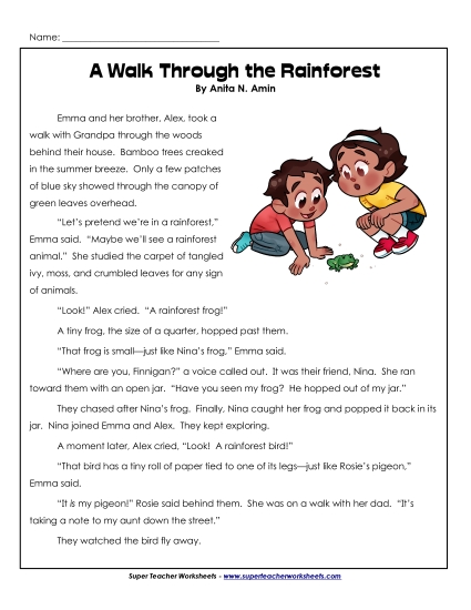 Fiction Stories - A Walk Through the Rainforest (Fiction) Fiction Stories - A Walk Through the Rainforest (Fiction)