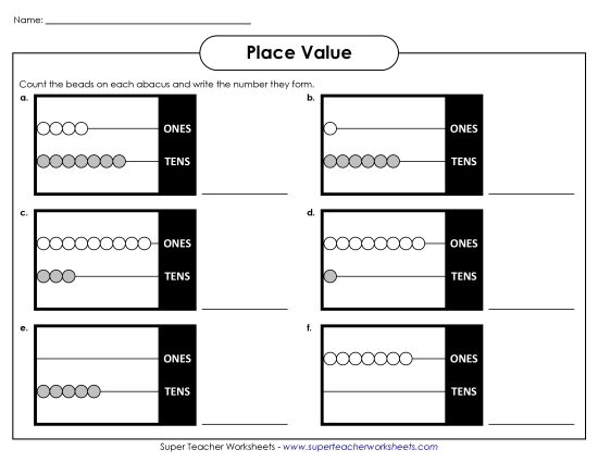 Place Value - Abacus Place Value (2-Digit)