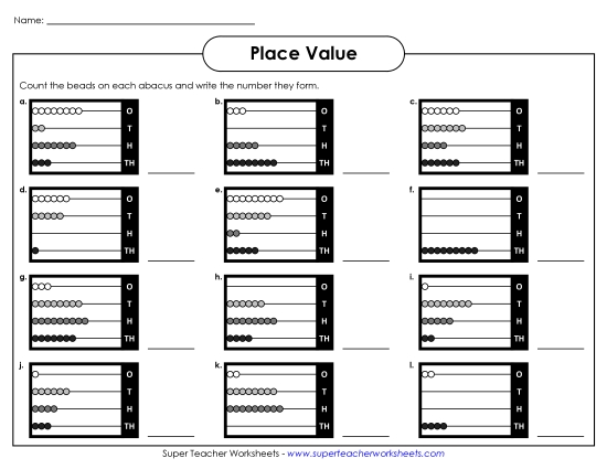 Place Value - Abacus Place Value (4-Digit)