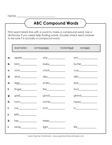 Intermediate - ABC Compound Words