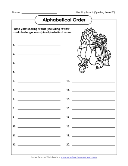 ABC Order - ABC Order: Complete List (C-Healthy Foods) 